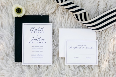 black and white wedding invitations