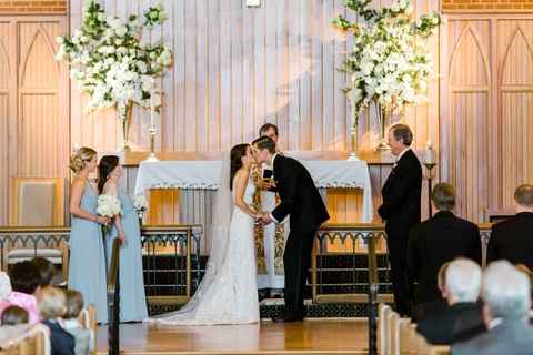 First kiss at the St. Michael's Episcopal Church