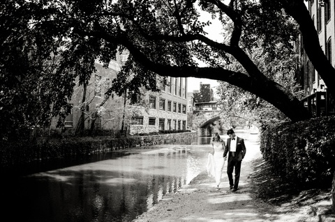 Bride and groom in Georgetown DC