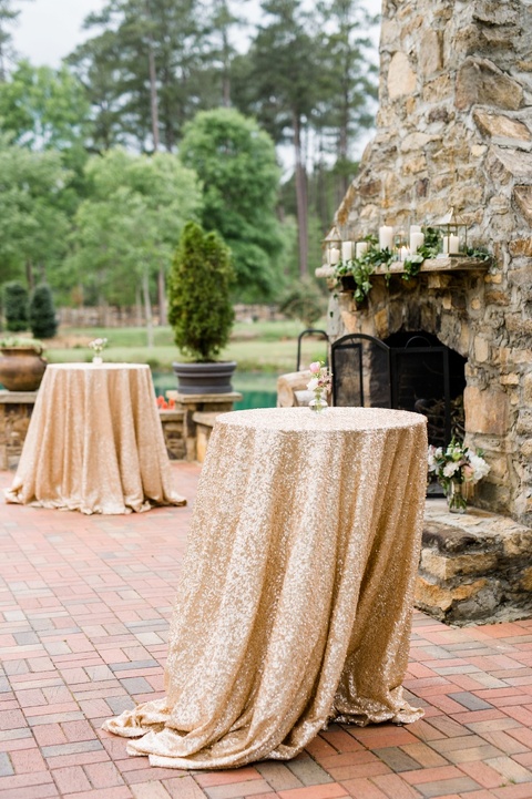 Blush and gold wedding ideas. Cocktail wedding decor. Coordination by Kast Events at the Chapel Hill Carriage House. Photo by Caroline Lima.
