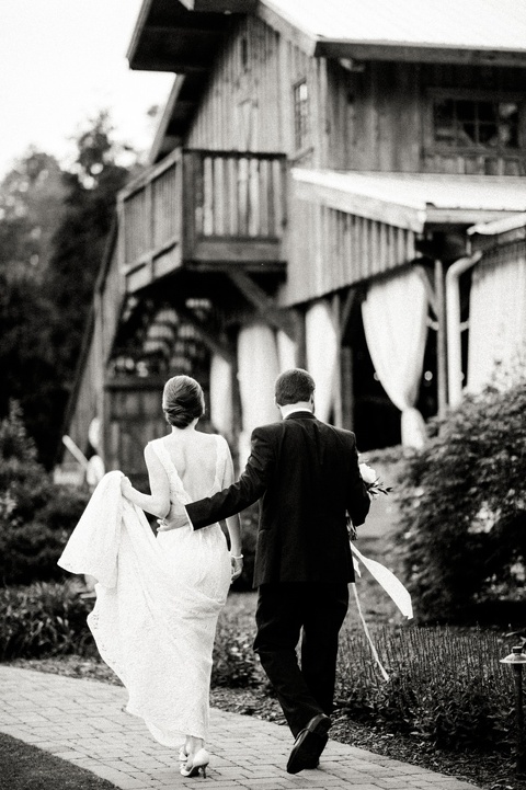 Bride and Groom heading to the reception. Coordination by Kast Events at the Chapel Hill Carriage House. Photo by Caroline Lima.