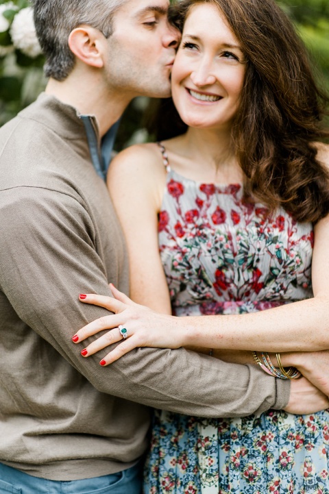 Engagement photos at the JC Raulston Arboretum in Raleigh NC. Photo by Caroline Lima Photography.