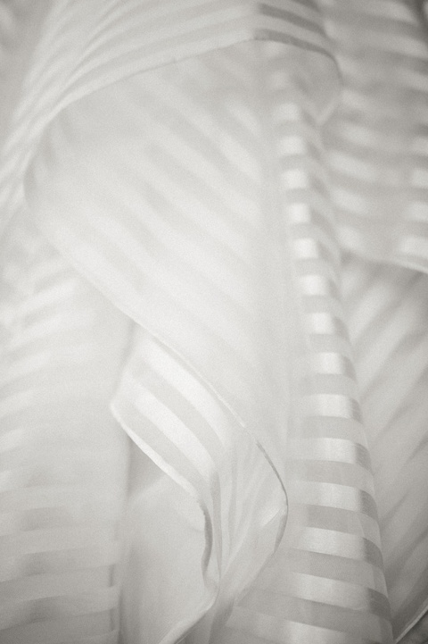Hayley Paige striped wedding dress. Photo by Caroline Lima.