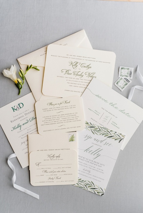 Paper Buzz wedding stationary. Emerald green stationary. 