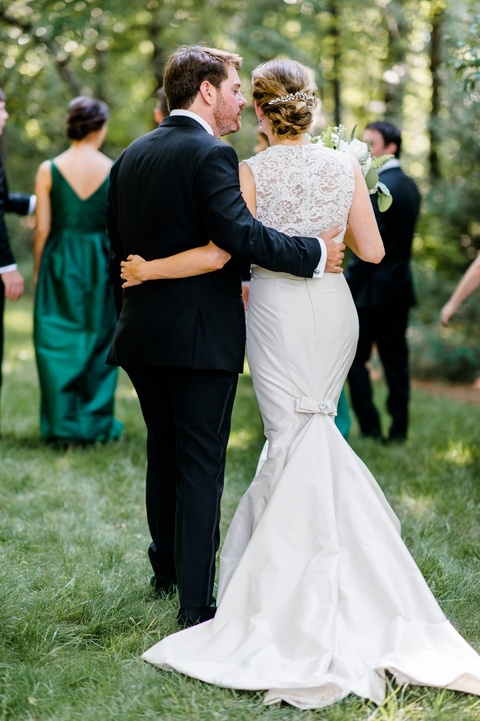 The Umstead Weddings. Lula Kate emerald green bridesmaids dresses. Paloma Blanca wedding gown.