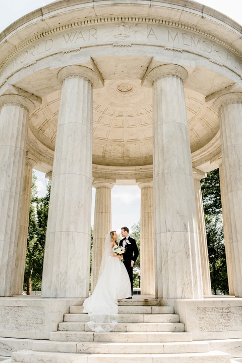 Bride and Groom at the War Memorial DC