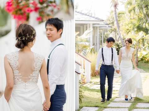 Bride and groom at Coral Sands Hotel Harbor Island 