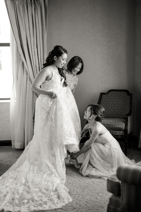 Bride getting ready at the Dupont Hotel Weddings in Wilmington