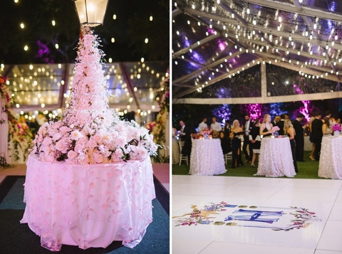 The Argyle Weddings. Flowers by Trinity Flowers. Sweet August Events Wedding. Pink and blue wedding ideas. Cathy Young Cakes.