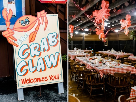 Rehearsal dinner at the Crab Claw in MD