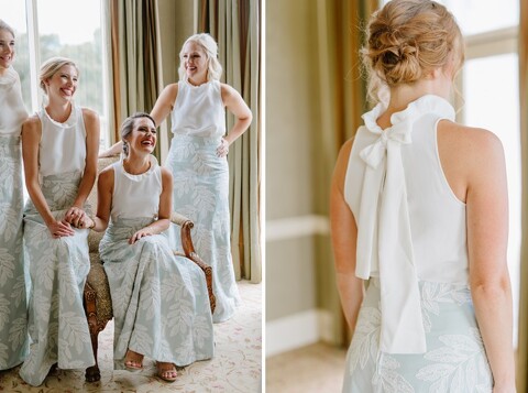 Light blue and white bridesmaids fashion in Charlotte