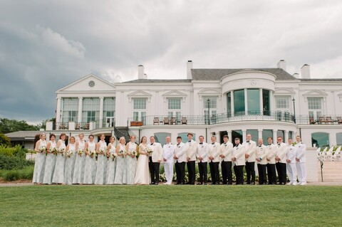 Charlotte Weddings. Bridal party at the Charlotte Country Club. Hall & Webb Design. 