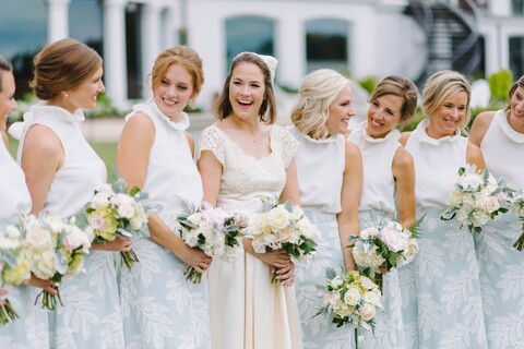 Charlotte Weddings. Bridal party at the Charlotte Country Club. Hall & Webb Design. 