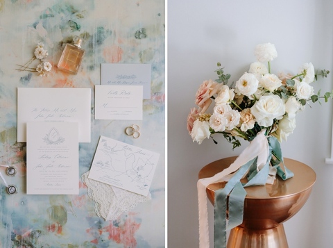 Blush and blue wedding at the Addison Grove in Austin. 