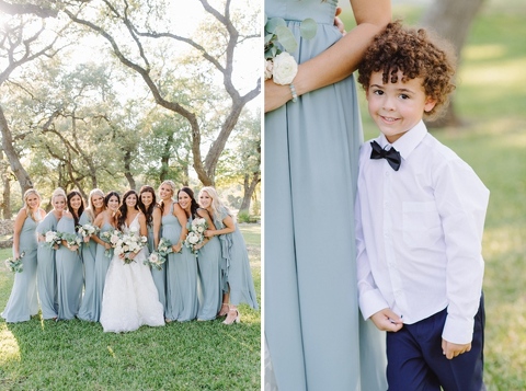 bridesmaids wearing blue dresses at the Addison Grove Wedding