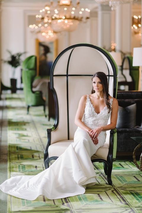 Bridal portraits at St. Anthony Hotel in San Antonio